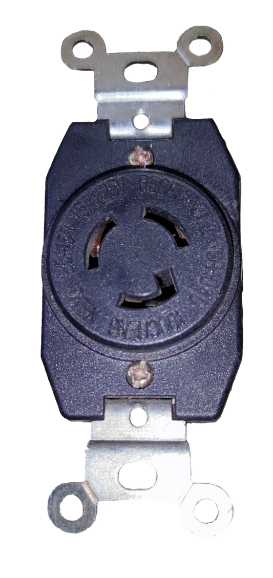 Surer 15A Twist Lock Outlet black power point with metal mounting brackets