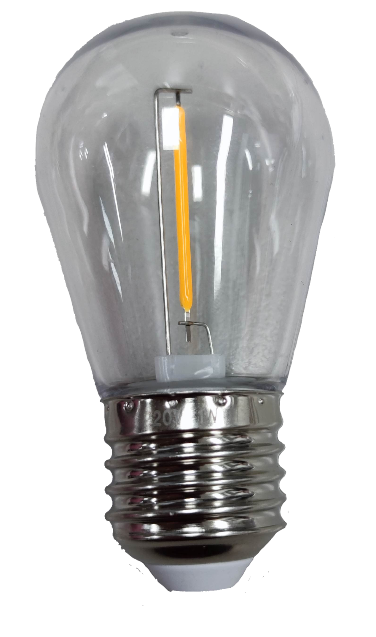 Denko 1W LED Filament Bulb E27 220V clear glass bulb with visible yellow filament