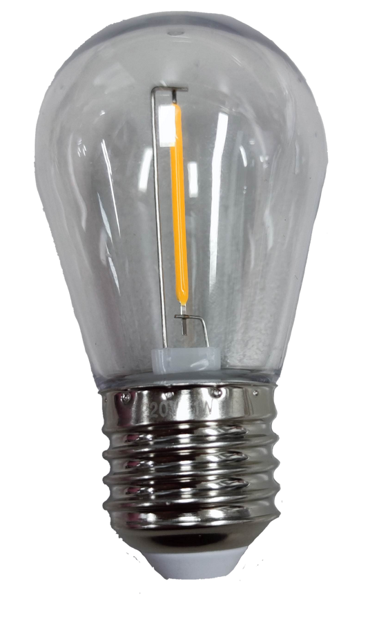 Denko 1W LED Filament Bulb E27 220V clear glass bulb with visible yellow filament