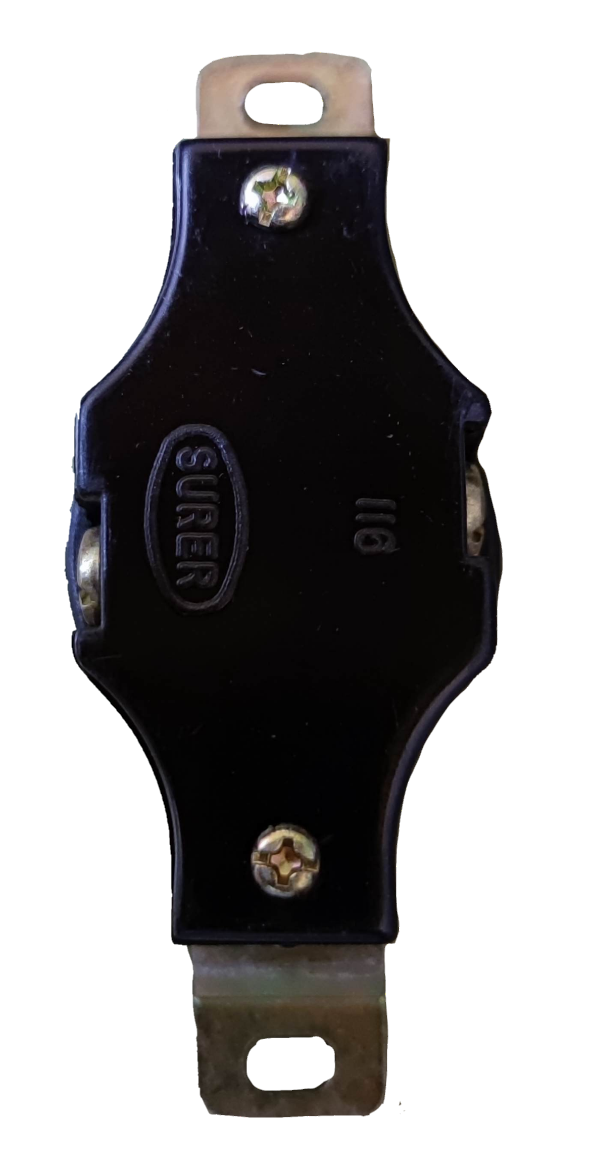 Surer 20A Twist Lock Outlet 2P 250V black electrical power point with metal mounting brackets