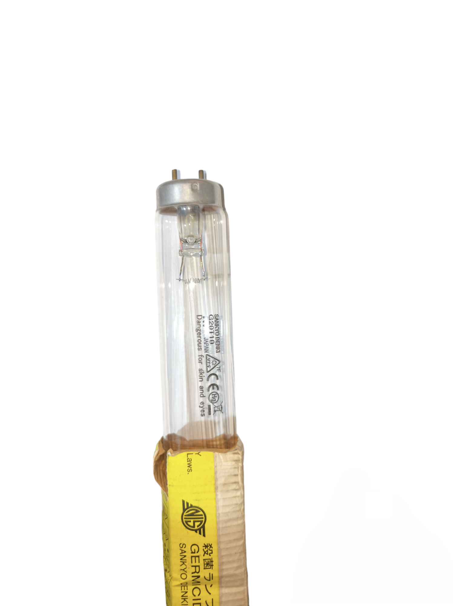Sankyo Denki 20W Germicidal Fluorescent Tube T10 compact fluorescent bulb with clear glass and metal pins