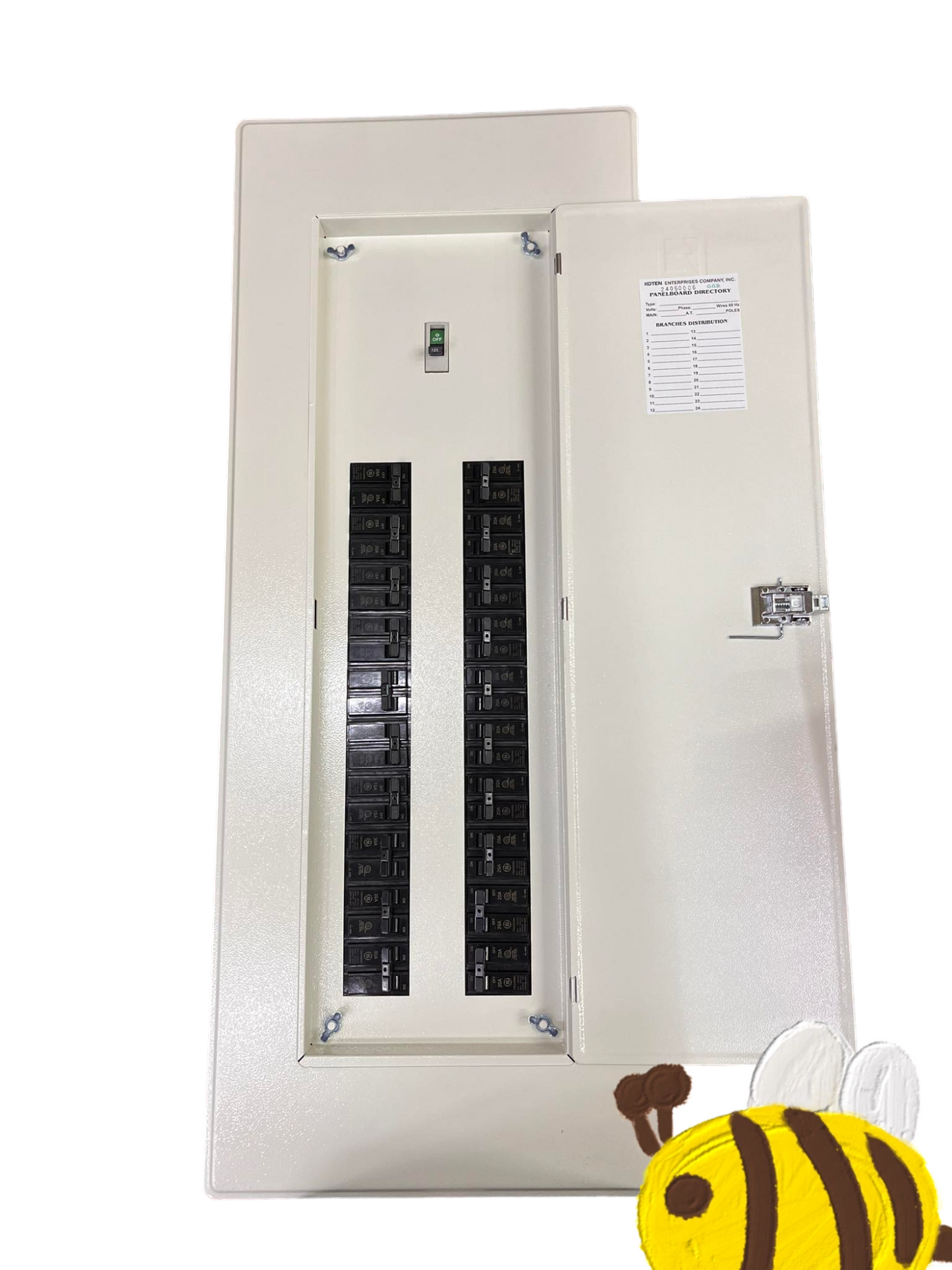 Koten and GE 250SPS Main 20 Branches 2 Pole TQC electrical panel with multiple circuit breakers