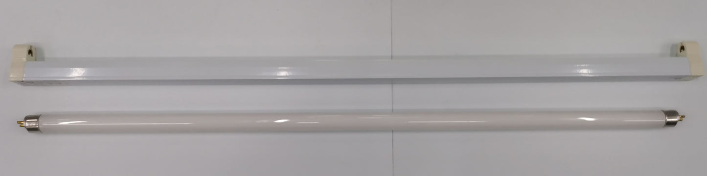 Firefly 28w t5 220V fluorescent tube warm white shown in two long cylindrical light tubes