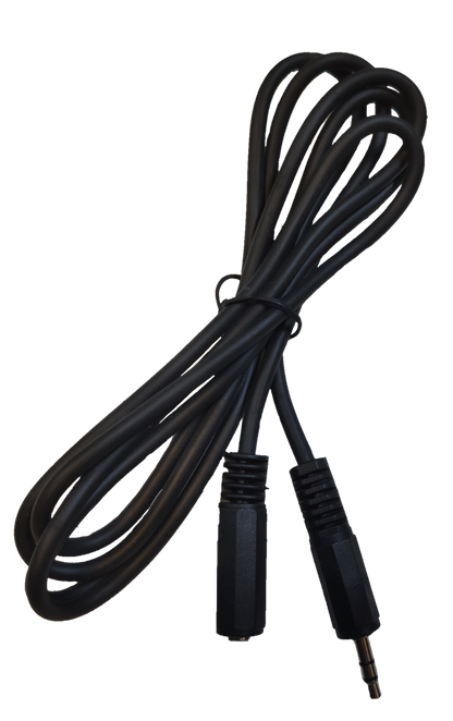 Electx Electrical Supply 3.5mm headphone extension cable with black connectors and durable cable length