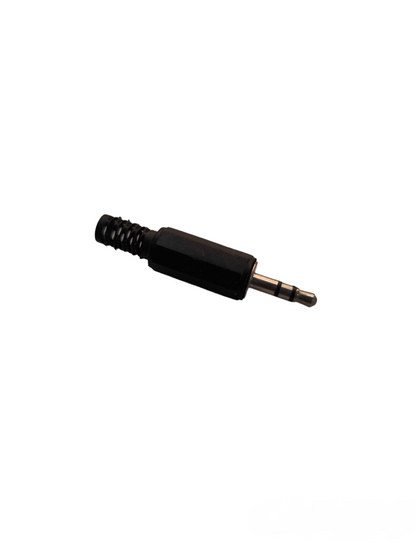 Black 3.5mm stereo plug connector microphone accessory with durable plastic casing