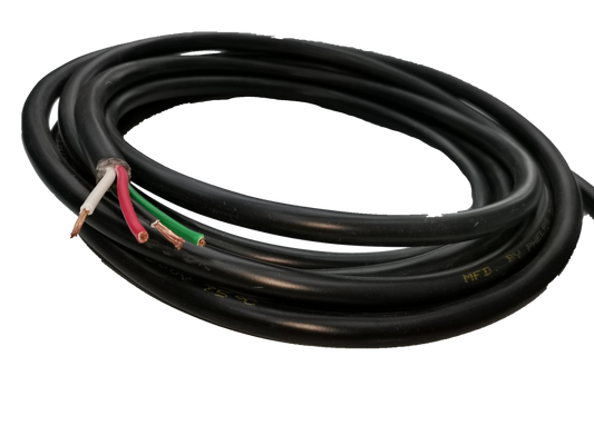 Phelps Dodge 4 core 2.0mm electrical wire with black insulation and exposed copper ends