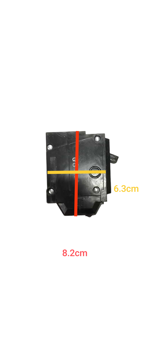 GE 50 amp 1 pole circuit breaker in black with compact design and mounting details