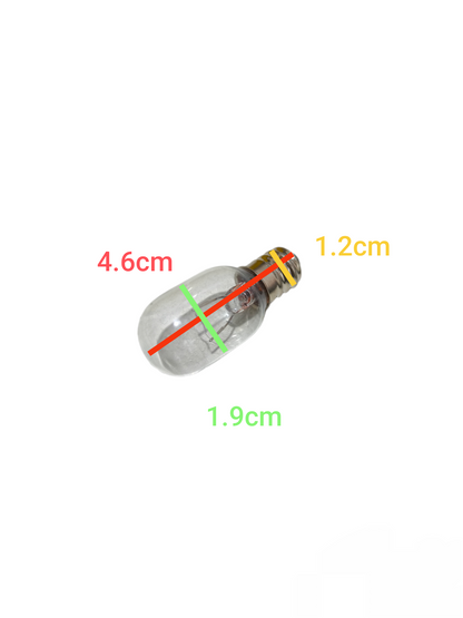 5W E12 machine bulb incandescent bulb from China with measurements shown