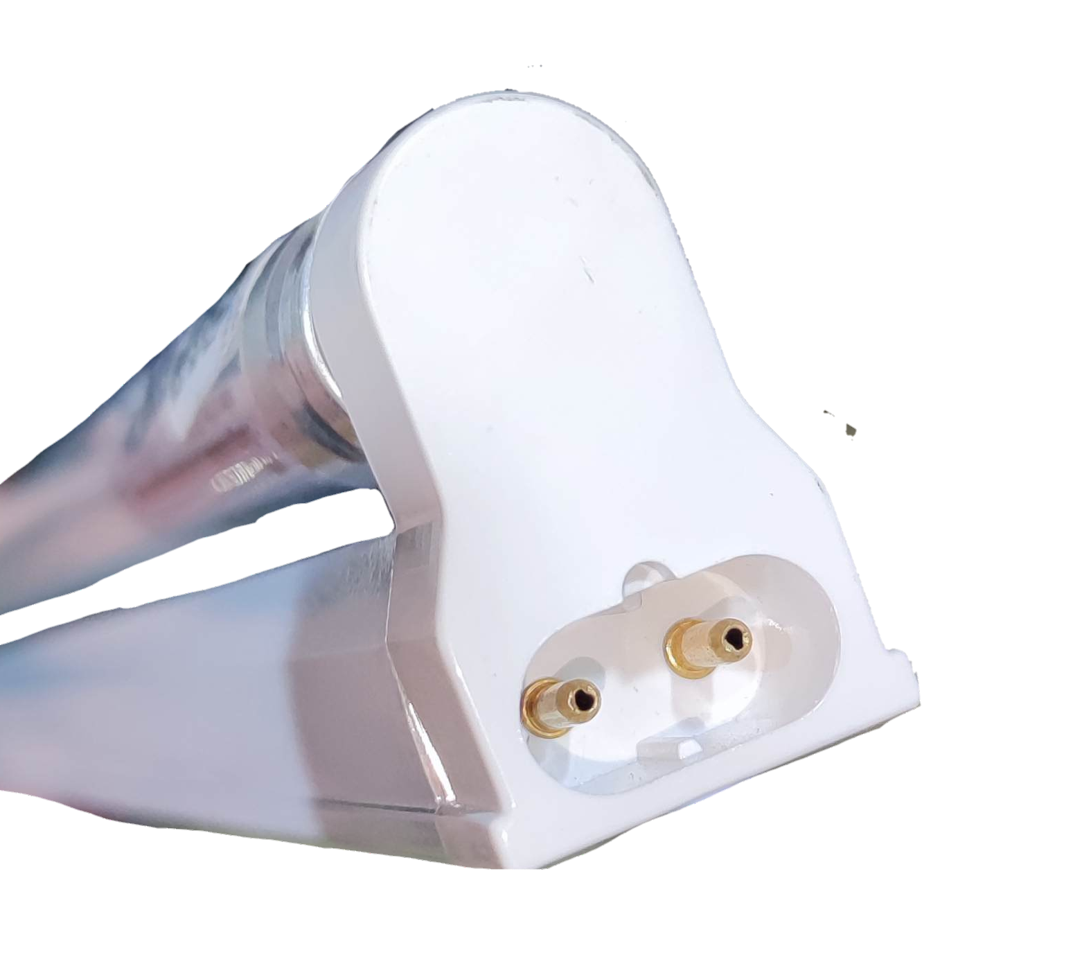 Firefly 600mm 8W T5 LED Fluorescent Tube with white end cap and two-pin connector close-up