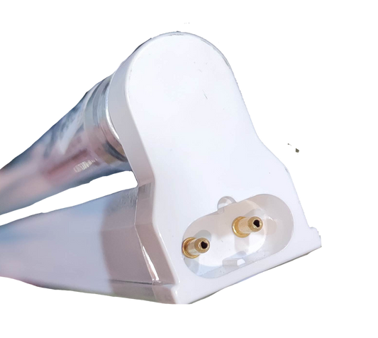 Firefly 600mm 8W T5 LED Fluorescent Tube with white end cap and two-pin connector close-up