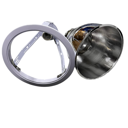 Biglite 8 inch E27 pinlight fixture with metal reflector and mounting frame for lighting installation