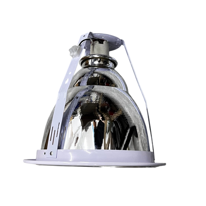 Biglite 8 inch E27 pinlight fixture with reflective metallic dome and white mounting bracket