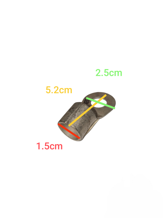 Electx Electrical Supply 80mm crimp terminal lug with detailed dimensions for electrical wiring