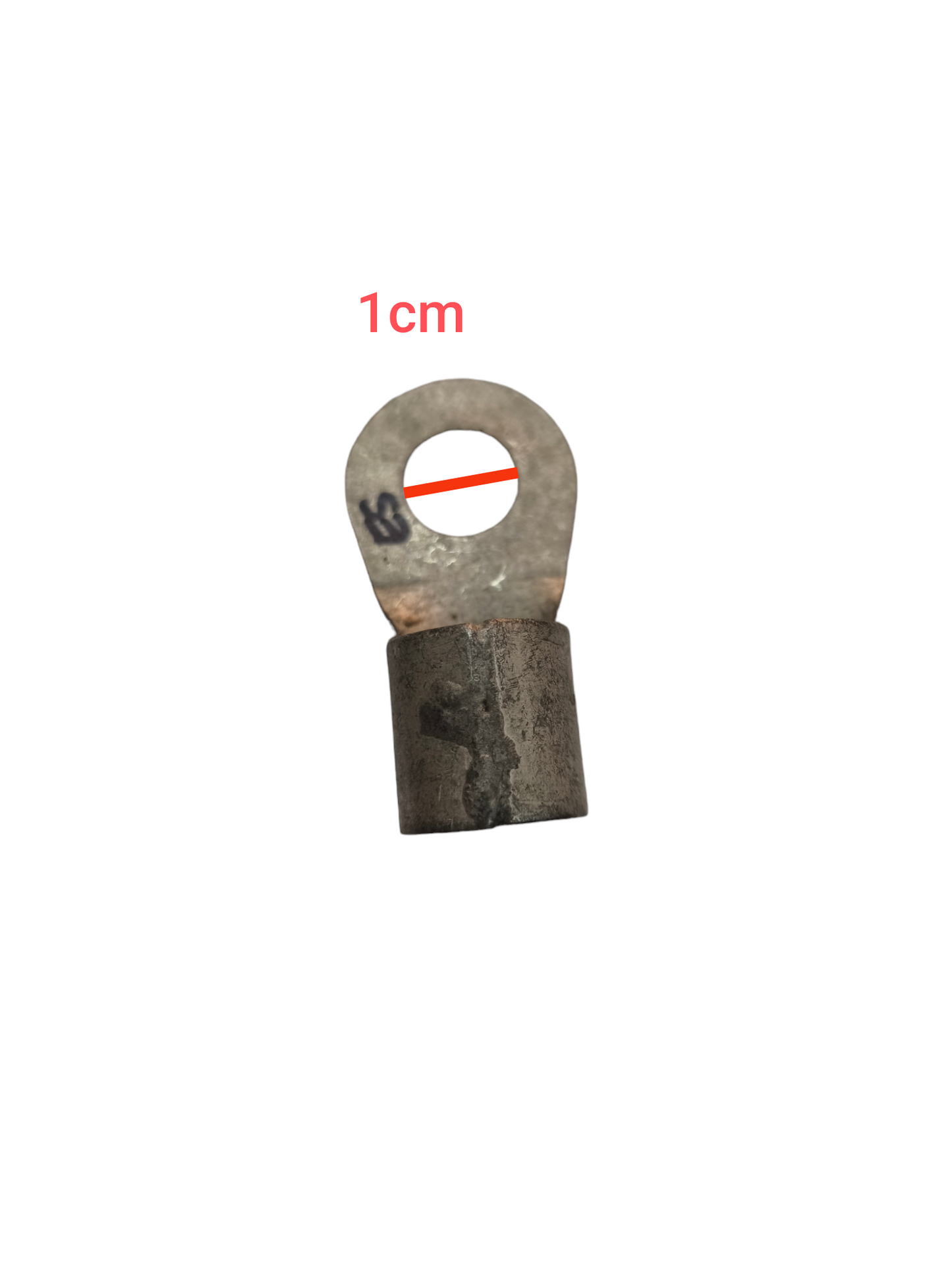Electx Electrical Supply 80mm crimp terminal lug with a one centimeter hole for electrical connections