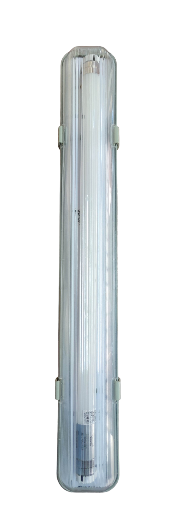 Opple and Ecolum 8W LED weatherproof fluorescent light with clear protective casing for outdoor use