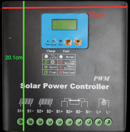 ZwitseRise DC Solar Charge Controller with LCD display and multiple connection terminals for solar power management