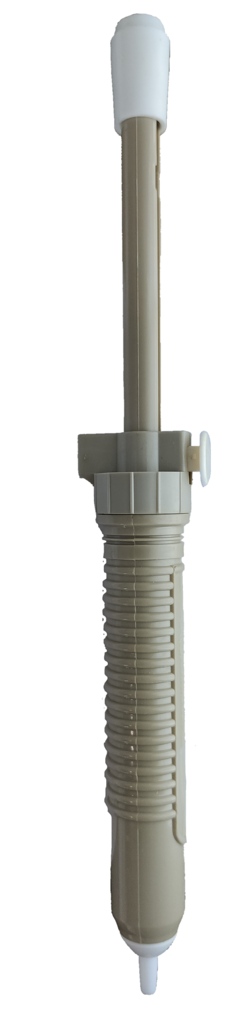 Grippes Desoldering Pump Big with white handle and beige body for electronic repair