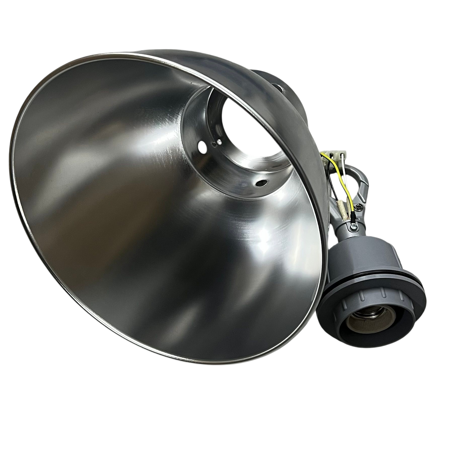 Biglite E27 socket hanging reflector with metal shade and wiring for lighting installation