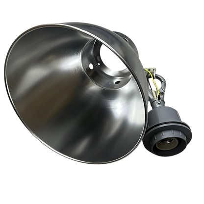 Biglite E27 socket hanging reflector with metal shade and wiring for lighting installation