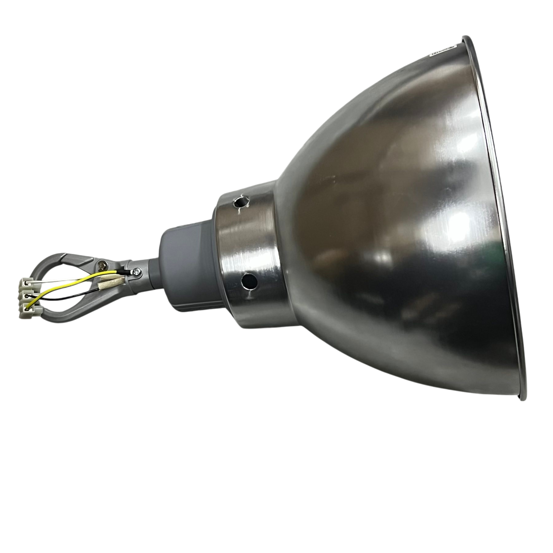 Biglite E27 socket hanging reflector with metal reflector and electrical connector for lighting installation