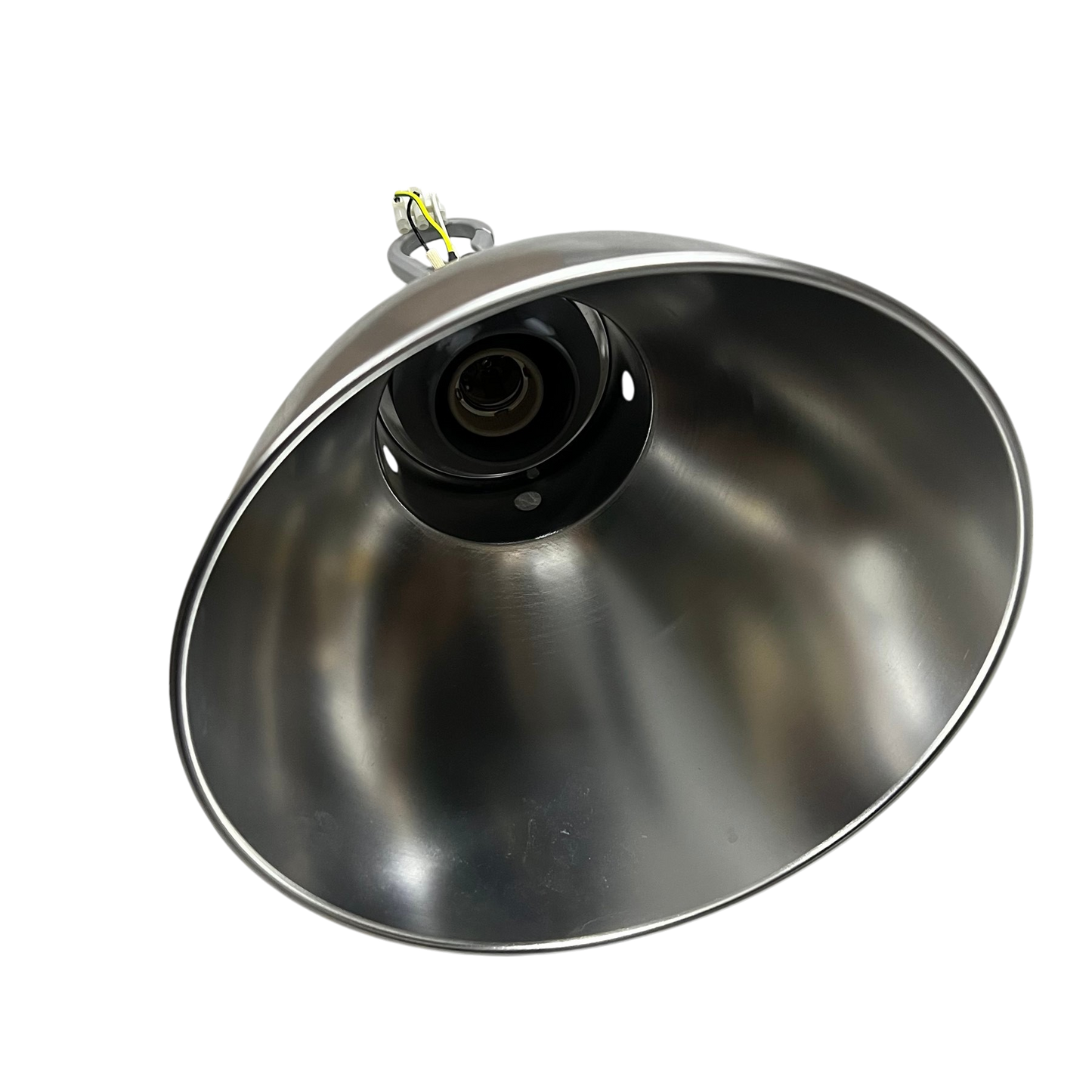 Biglite E27 socket hanging reflector with metallic silver finish for lighting installation and accessories