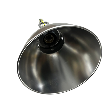 Biglite E27 socket hanging reflector with metallic silver finish for lighting installation and accessories