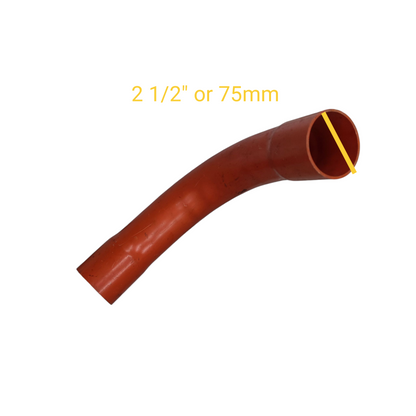 Atlanta Elbow for Electrical Wiring 75mm brown curved conduit pipe for wiring protection