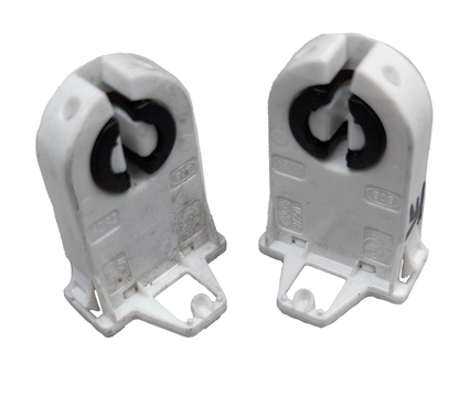 BJB Fluorescent Holder T-8 white plastic socket for T8 fluorescent tube lighting installation