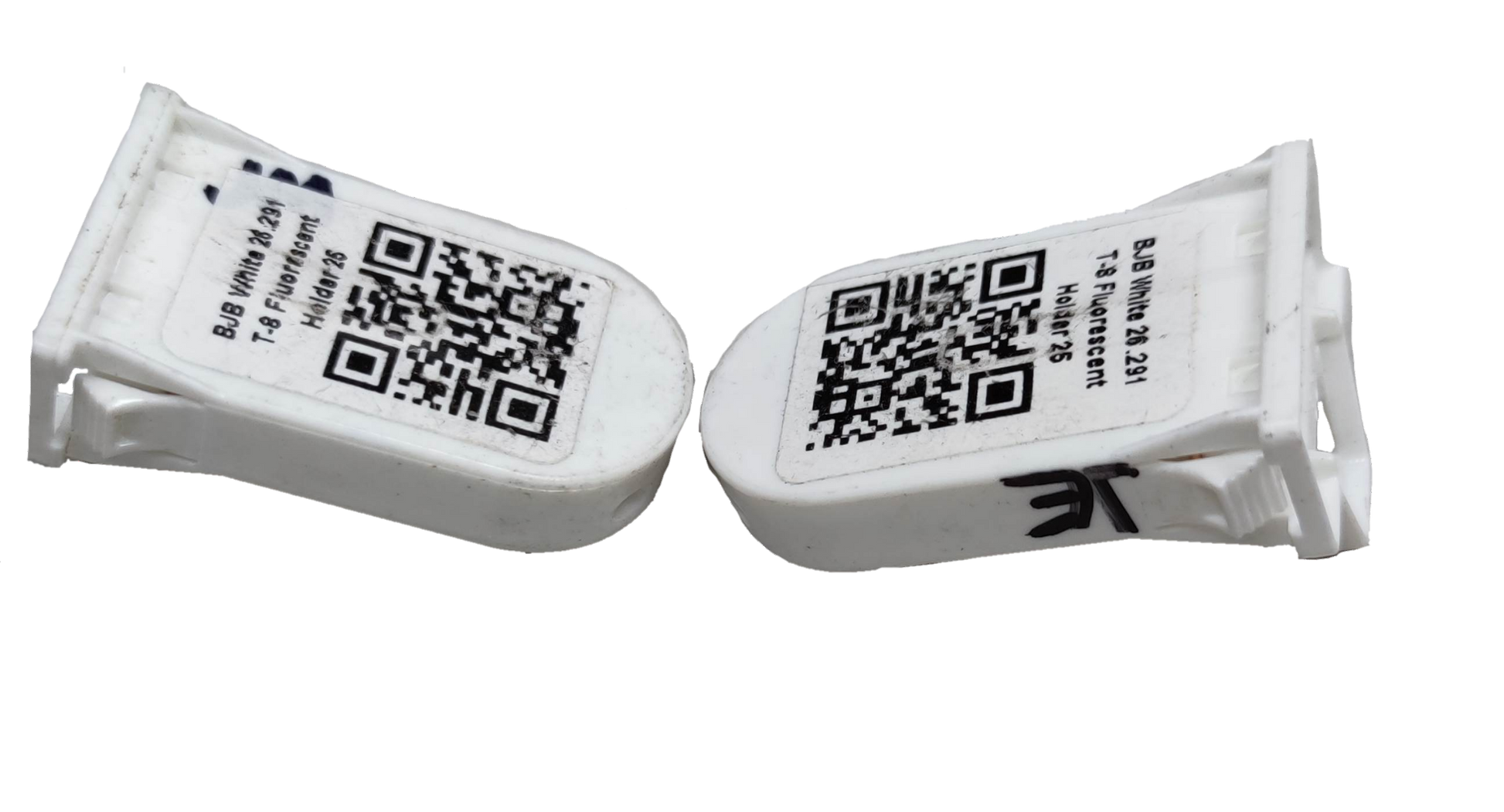 BJB Fluorescent Holder T-8 white plastic lighting installation accessories with QR codes