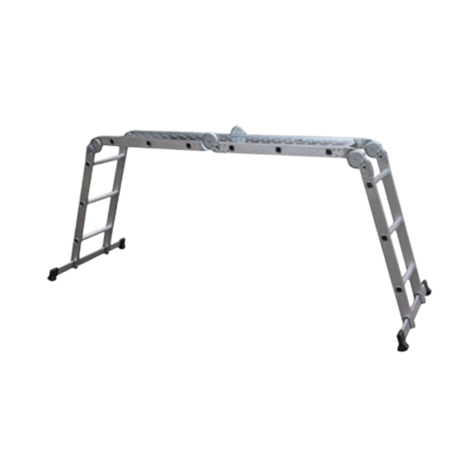 Butterfly foldable multi-purpose ladder 4x4 in aluminum scaffold platform setup for painting and home maintenance