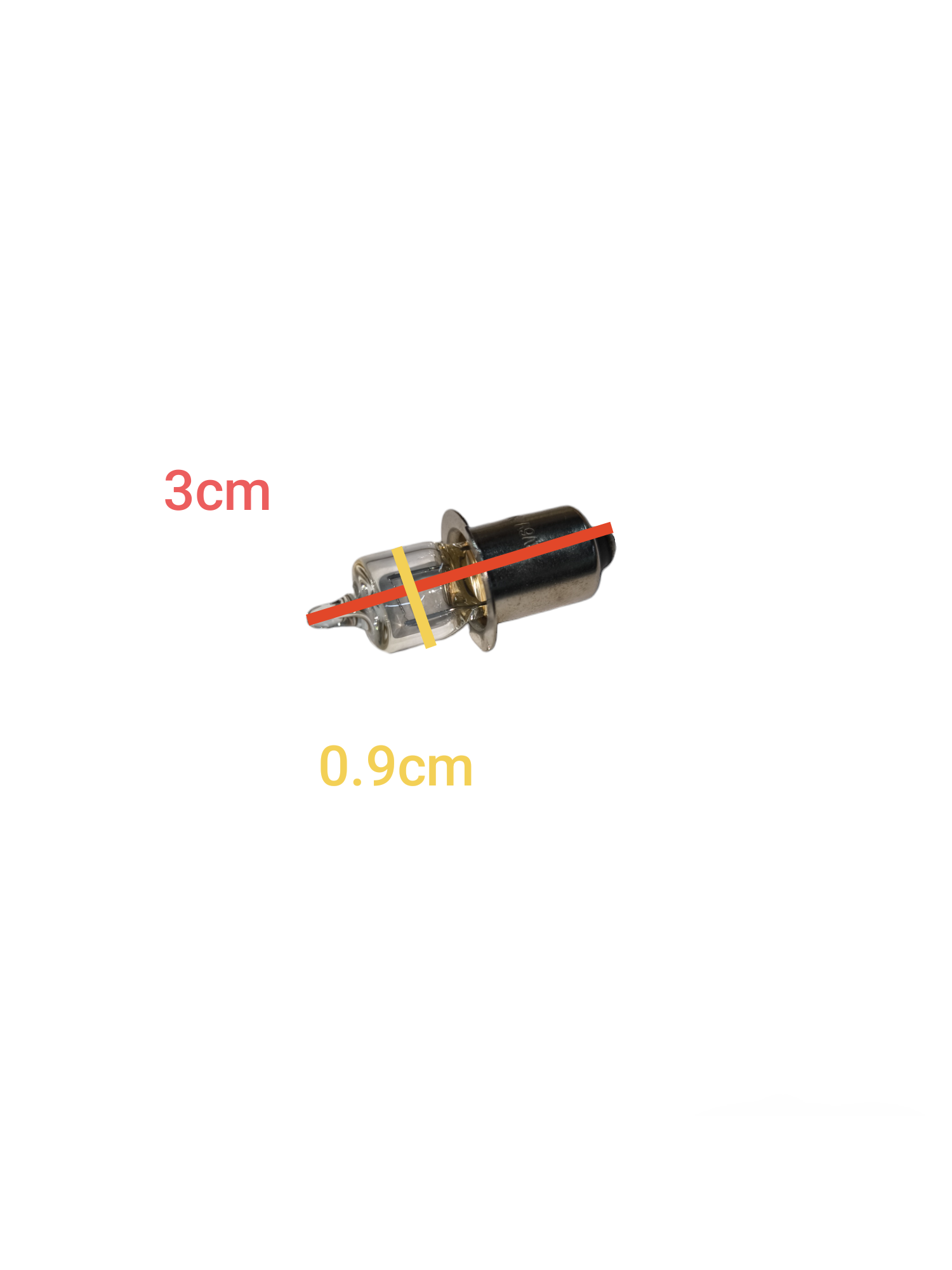 Japan spot and fog lights halogen flashlight bulb 6V 6W with 3cm length and 0.9cm width dimensions