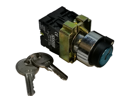 Sassin Key Operated Switch 3P 2NO with two metal keys for electrical control circuits