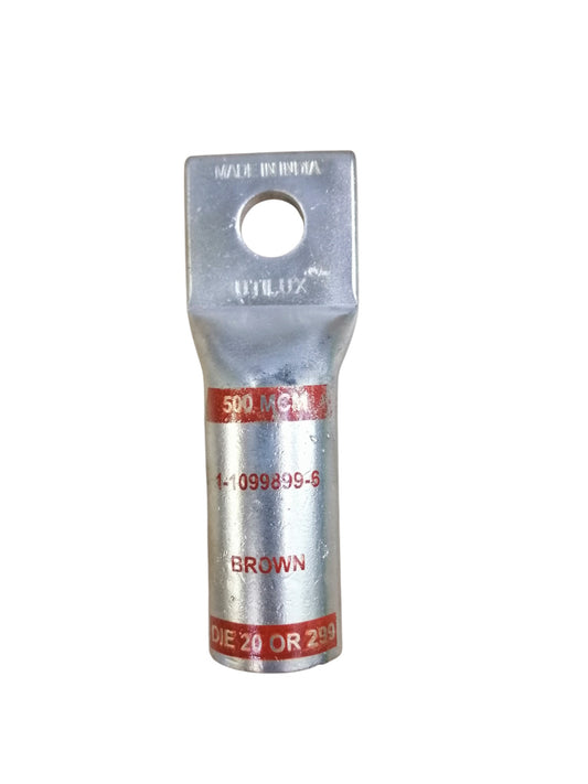 Utilux long barrel compression lugs made of metal for electrical connections