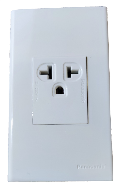 Panasonic white Quick Connect Tandem Outlet 1 Gang 20A wall outlet with single recessed tandem receptacle