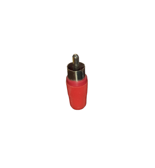 RCA Plug Connector Color Red metal tip with red insulated grip for audio video cable repairs from China vendor