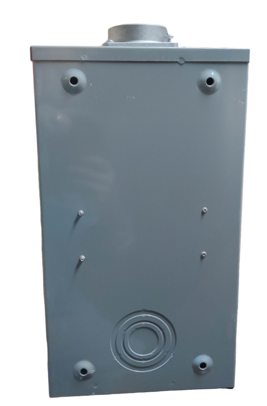 Cirtech rectangular meter base 13 jaws electrical component with gray metal casing and mounting holes