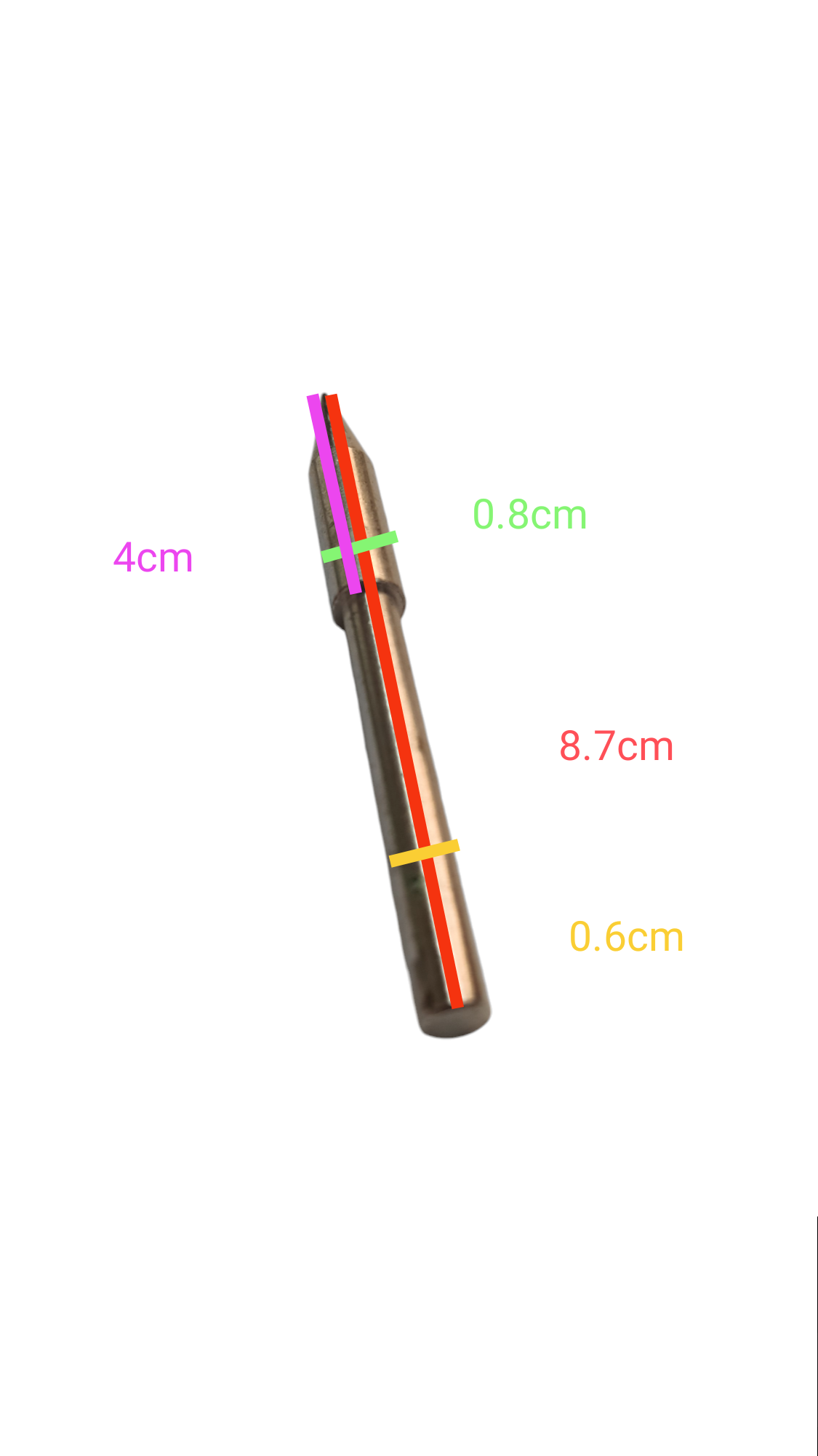 Soldering Iron Tip with precise measurements for detailed electronics work