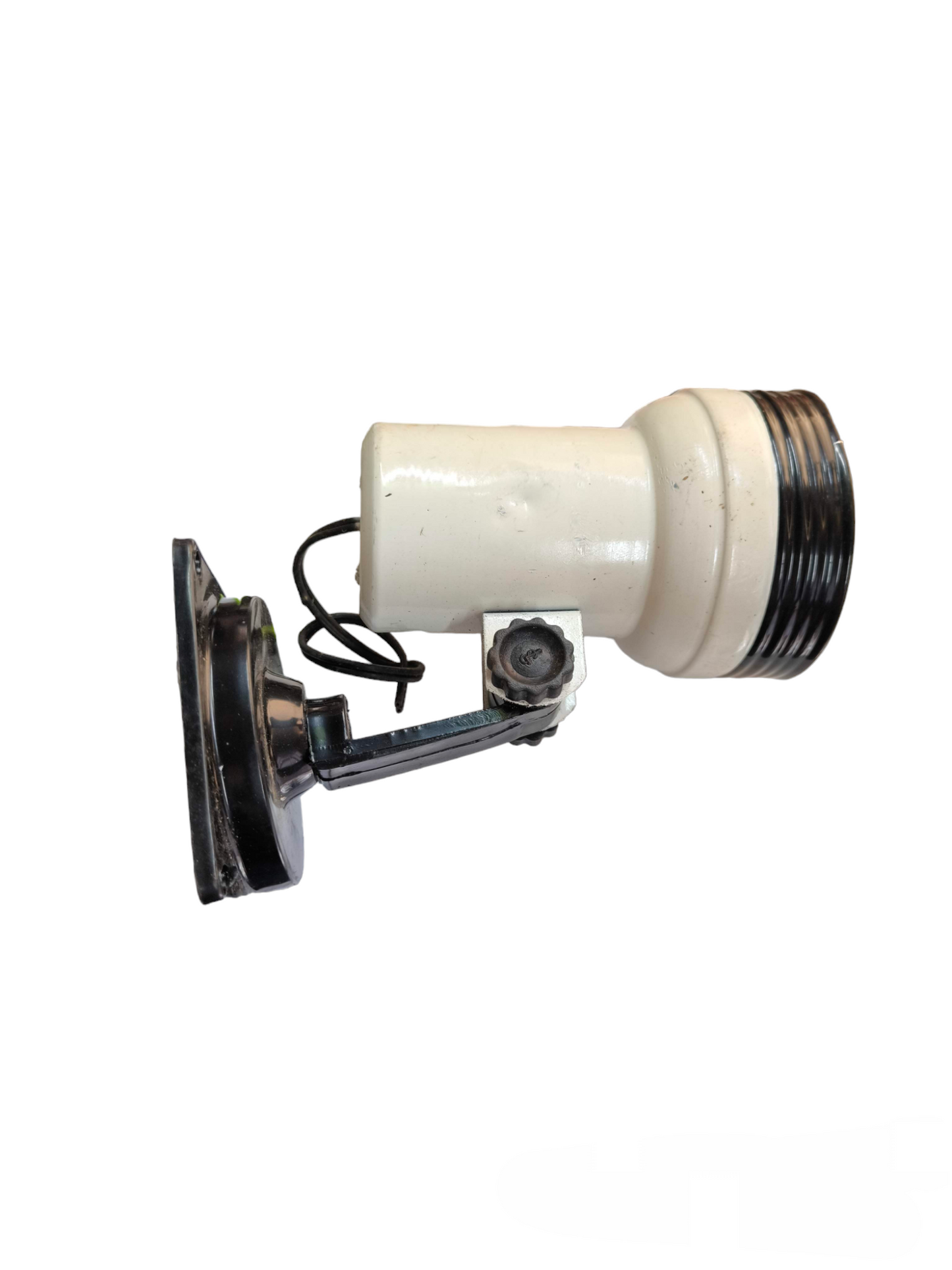 Spot Light Holder E27 Square Base white ceramic socket with adjustable black metal arm and square mounting plate
