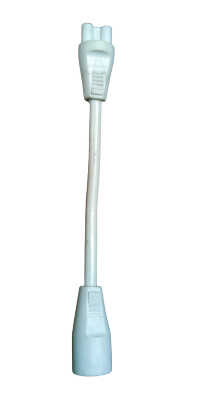 White T-5 AC Cord Connector 3Pins electrical connector with two plug ends and flexible cable