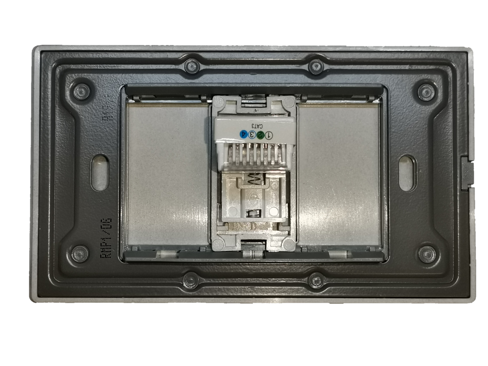 Royu Telephone Outlet with Plate Dark Gray modular RJ11 jack with exposed wiring terminals for wall mounting