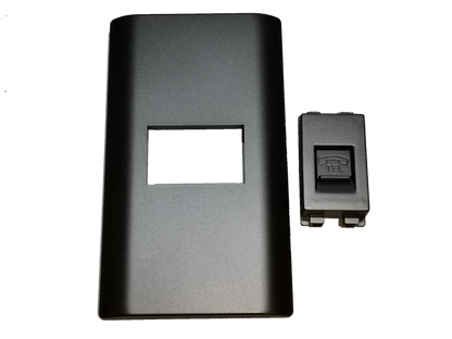 Royu Telephone Outlet with Plate Dark Gray single port modular jack and rectangular wall plate for phone wiring