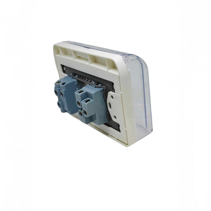 Grazen Weatherproof Plate Cover with 1 Gang Universal Outlet with Ground and 1 Way Switch 16A 220V WC-019-W + GW-007