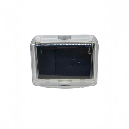 Grazen Weatherproof Plate Cover with 1 Gang Universal Outlet with Ground and 1 Way Switch 16A 220V WC-019-W + GW-007