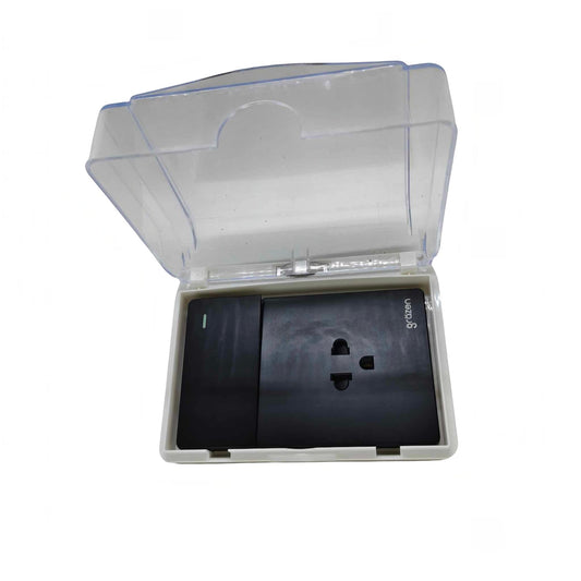 Grazen Weatherproof Plate Cover with 1 Gang Universal Outlet with Ground and 1 Way Switch 16A 220V WC-019-W + GW-007