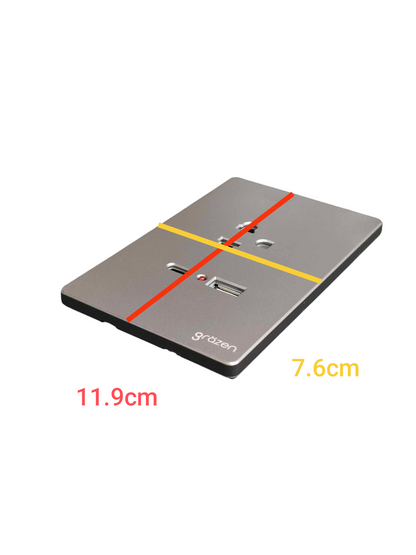 Grazen 1 gang outlet with USB-C and USB-A in sleek silver finish with compact design