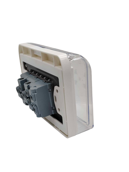 Grazen Weatherproof Cover with 1 Gang 1 Way Device with 2 Gang Universal Outlet with Ground 16A 220V WC-019-W+GW-008