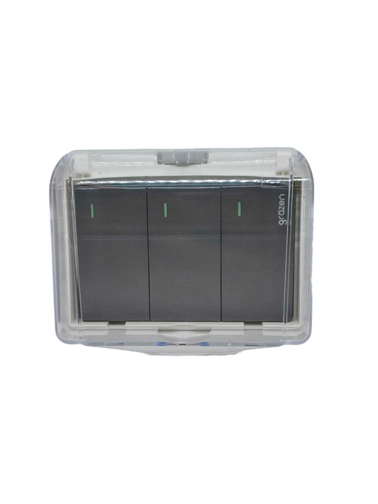 Grazen 16A 220V weatherproof switch Cover with three controls designed for outdoor use