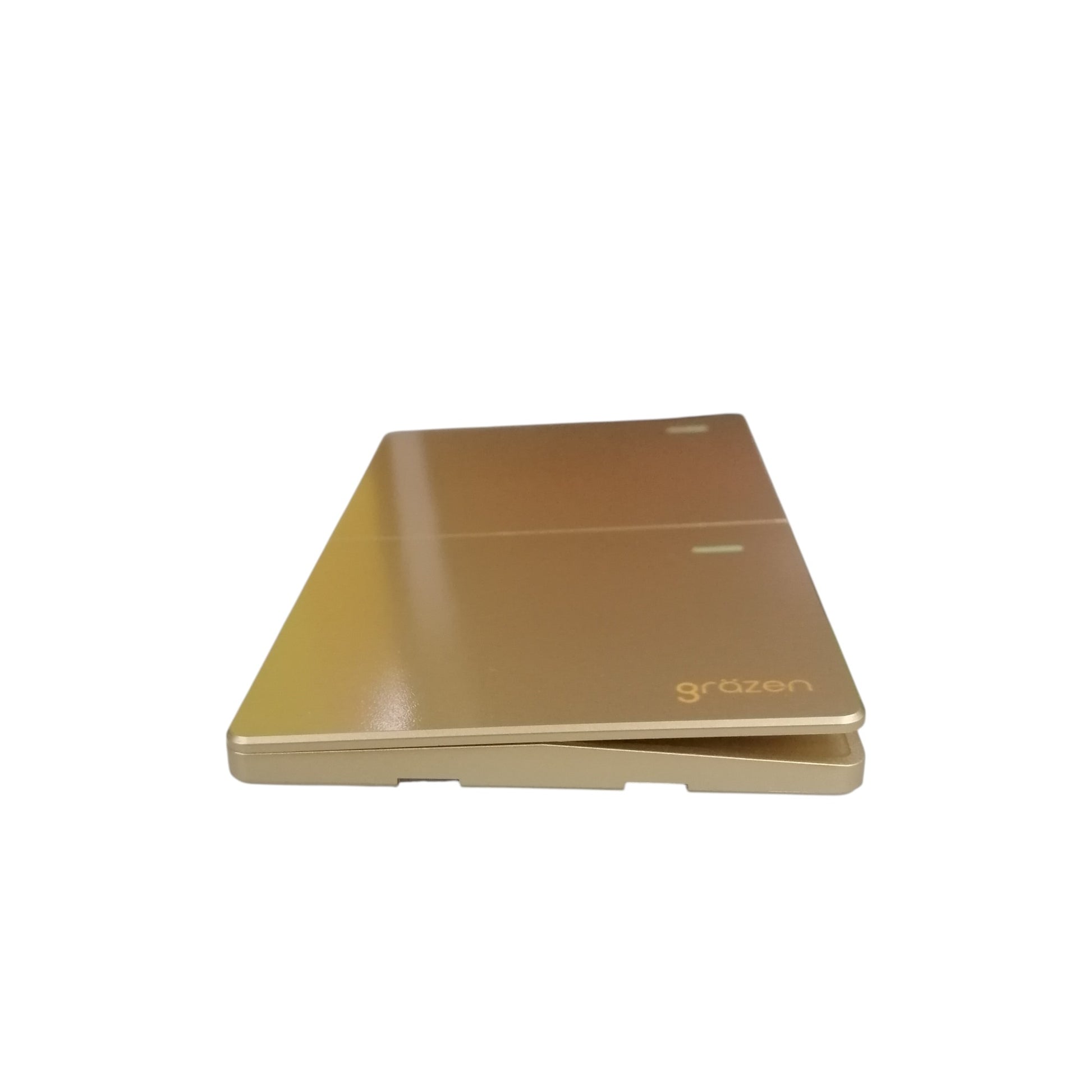 Grazen 2 gang 3 way switch gold with sleek modern design for power points and switches