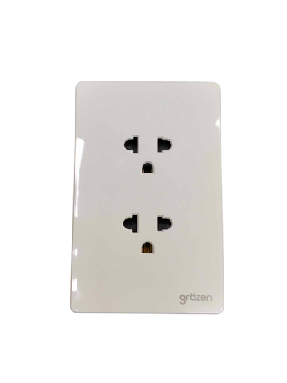 Grazen 2 gang Universal Outlet 16A 220V with dual sockets for versatile powering options