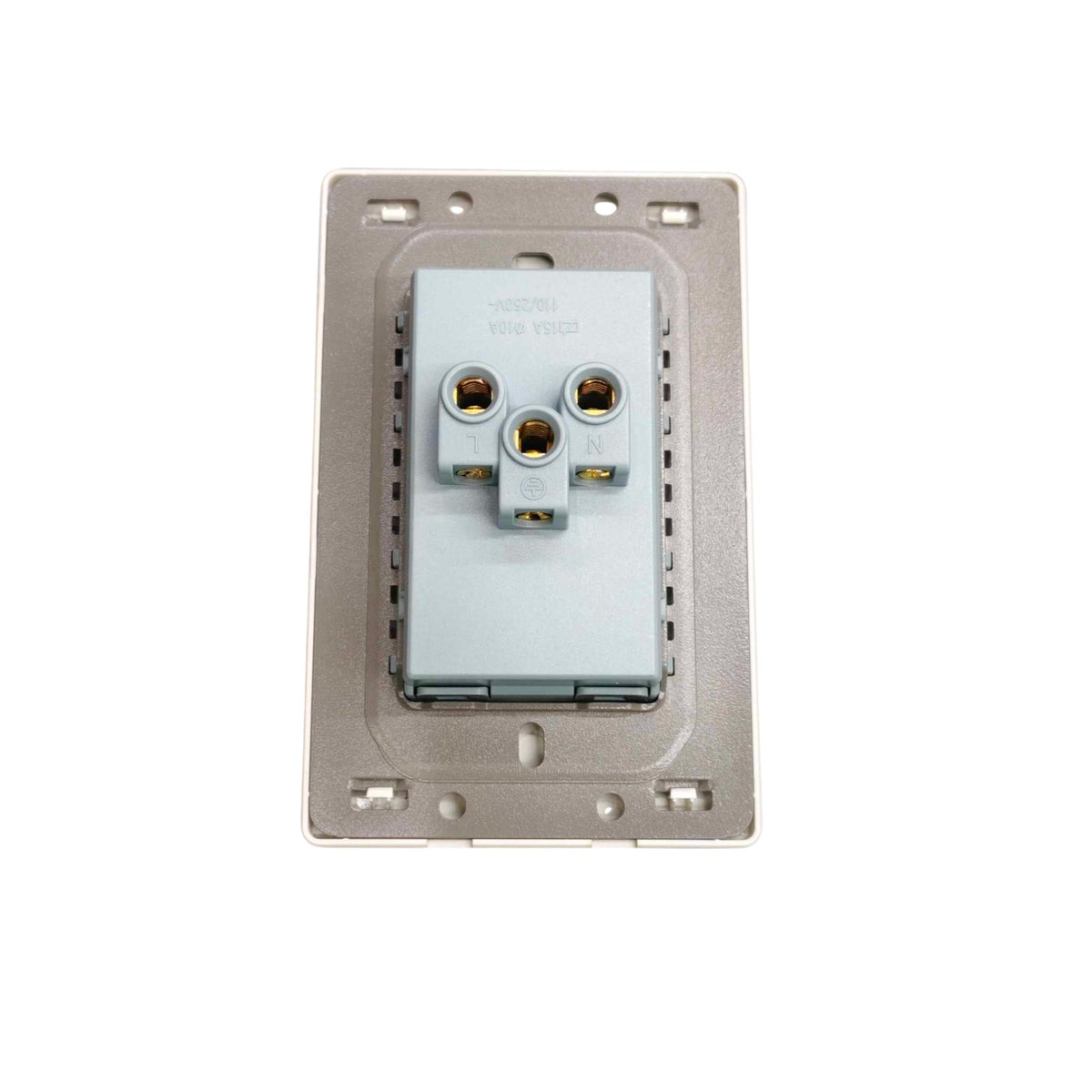 Grazen 2 Gang Universal Outlet with Ground 16A 220V Available Black White Gray and Gold GW-010